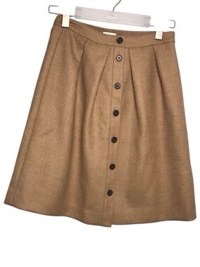 J. Crew High Waist Button Fall Beige Skirt Size 2